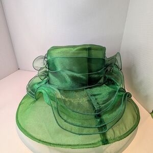 Elegant Green Women's Hat For A Tea Party Or Kentucky Derby